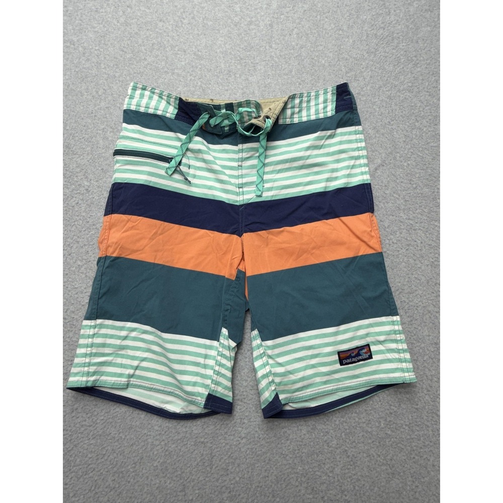 Patagonia Board Shorts Mens 30 Multi Stripe Swim Trunks Quick Dry Stretch Surf